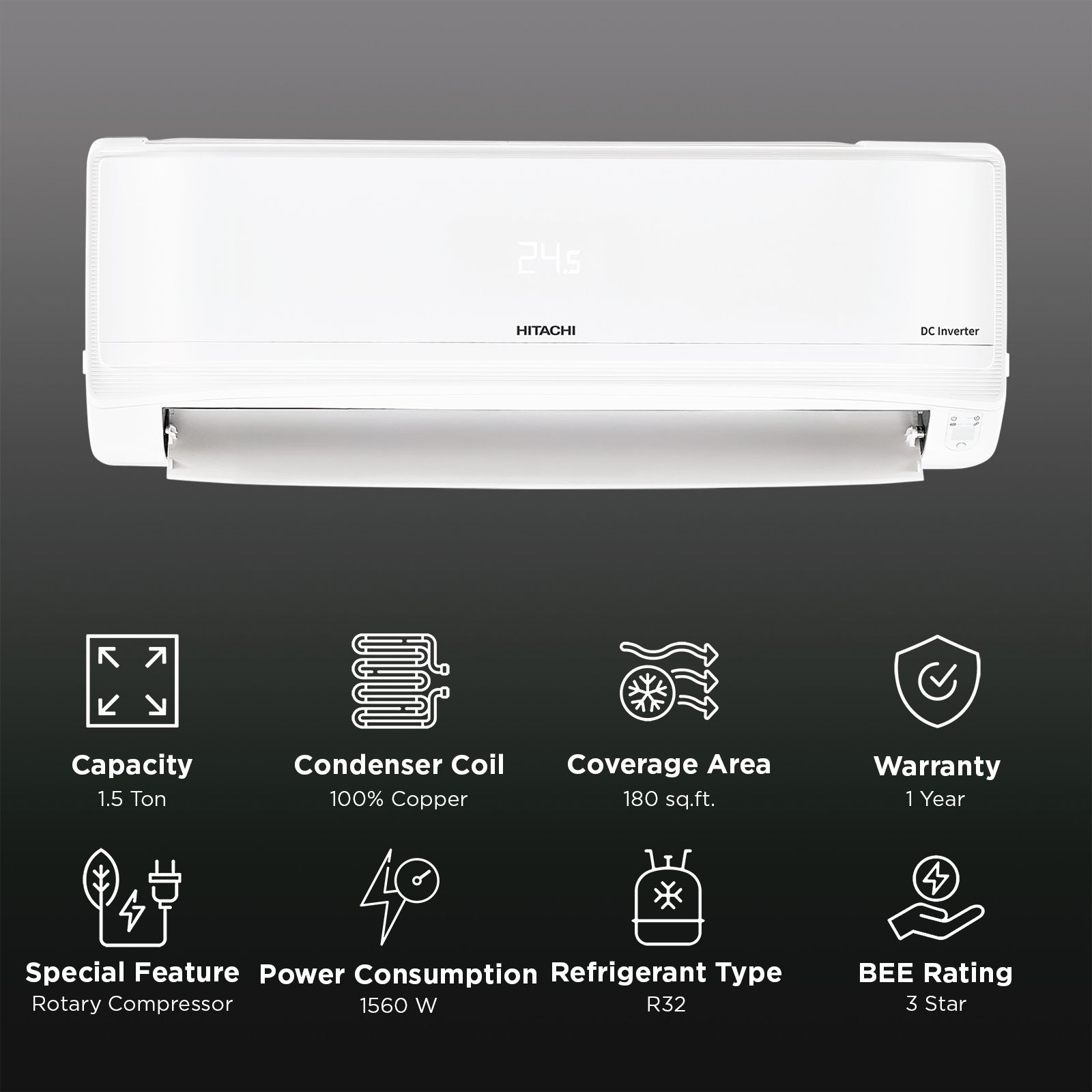 Buy HITACHI IZEN 3500STXL Convertible 1.5 Ton 3 Star Inverter